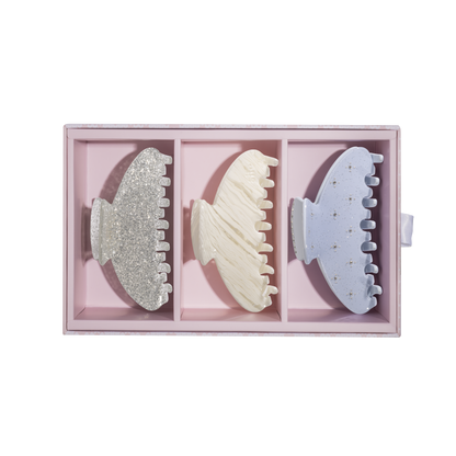 Coffret Cadeau 3 pinces à cheveux Snowy