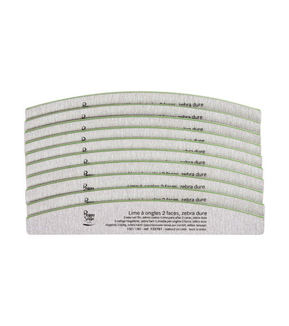 Peggy Sage - Lot limes à ongles demi-lune 100/180, zebra