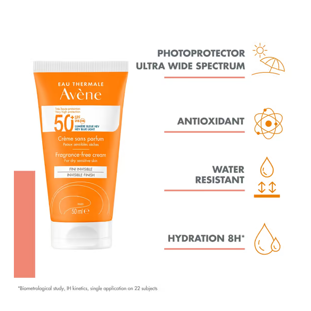 Avene - Crème solaire sans parfum SPF50+