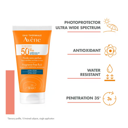 Avene - Fluide solaire sans parfum SPF50+