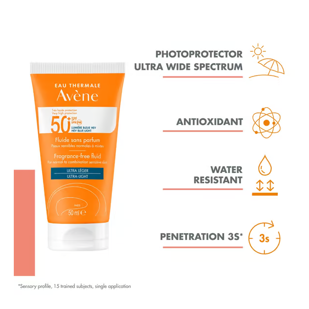 Avene - Fluide solaire sans parfum SPF50+