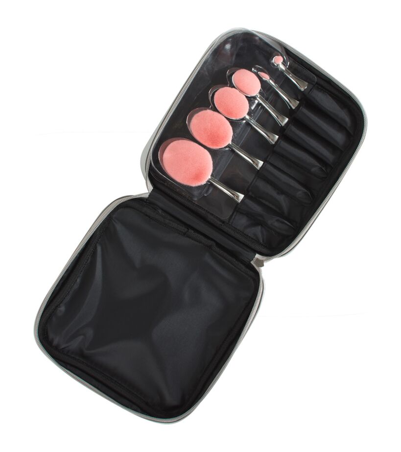 Peggy Sage – Set mit 4 O'brush-Make-up-Pinseln + 2 kostenlosen Pinseln und einem Etui