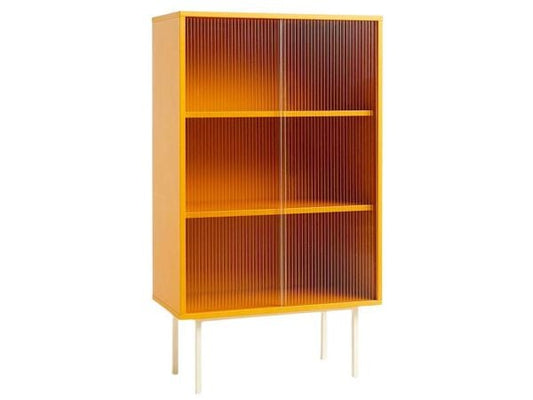 Colour Cabinet Tall / Floor Yellow Glass Doors