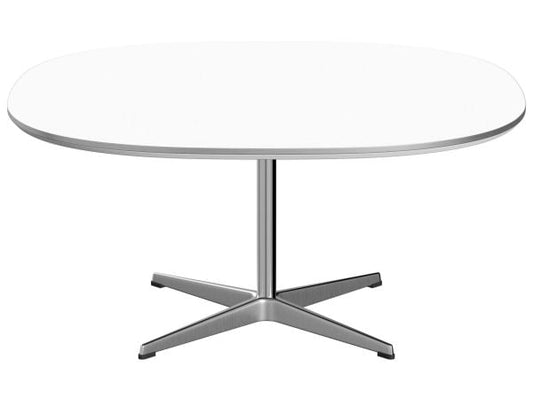 Ø 100 cm / Fenix laminé blanc / Central 4 branches - Alu et acier brossé satiné