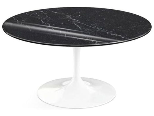 Epoxy blanc / Ø91 cm / MN - Marbre Marquina brillant - Noir veiné blanc