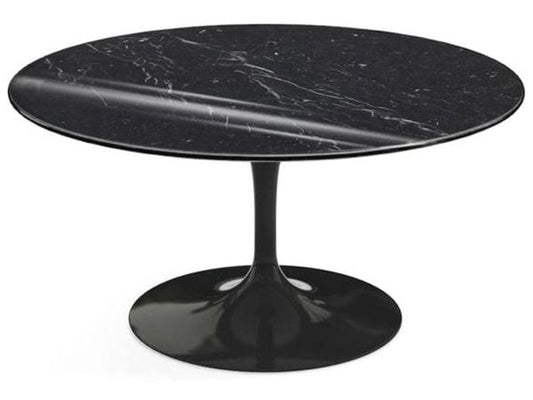 Epoxy noir / Ø91 cm / MN - Marbre Marquina brillant - Noir veiné blanc