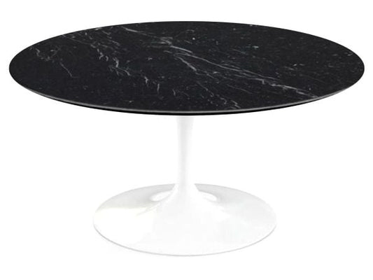 Epoxy blanc / Ø91 cm / MNS - Marbre Marquina satiné - Noir veiné blanc